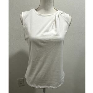 Sanctuary Womens So Twisted Asymmetric Top White XXS Sleeveless Soft Touch New